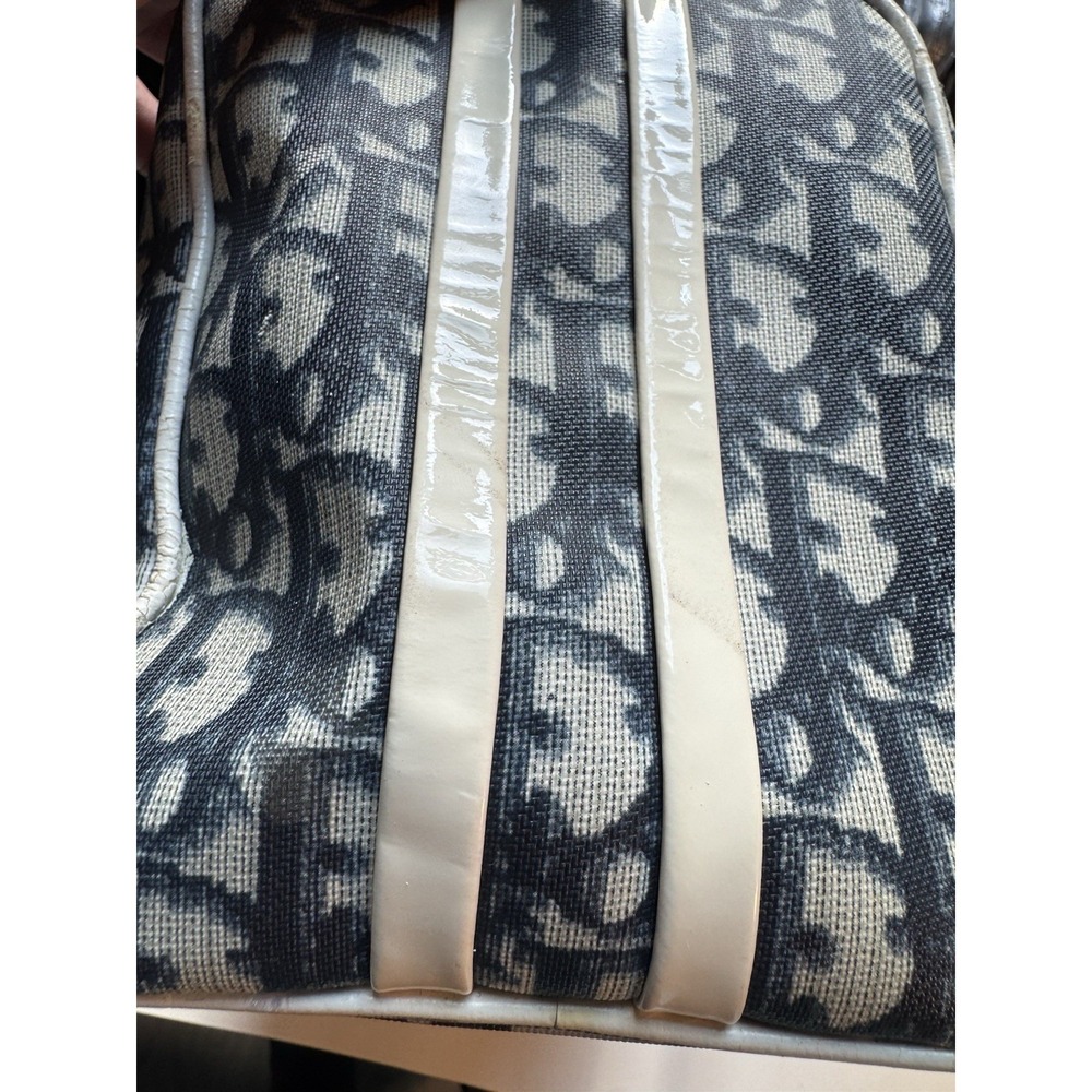 Christian Dior Trotter Bag Monogram Blue Canvas Leather Handbag - Picture 4 of 16